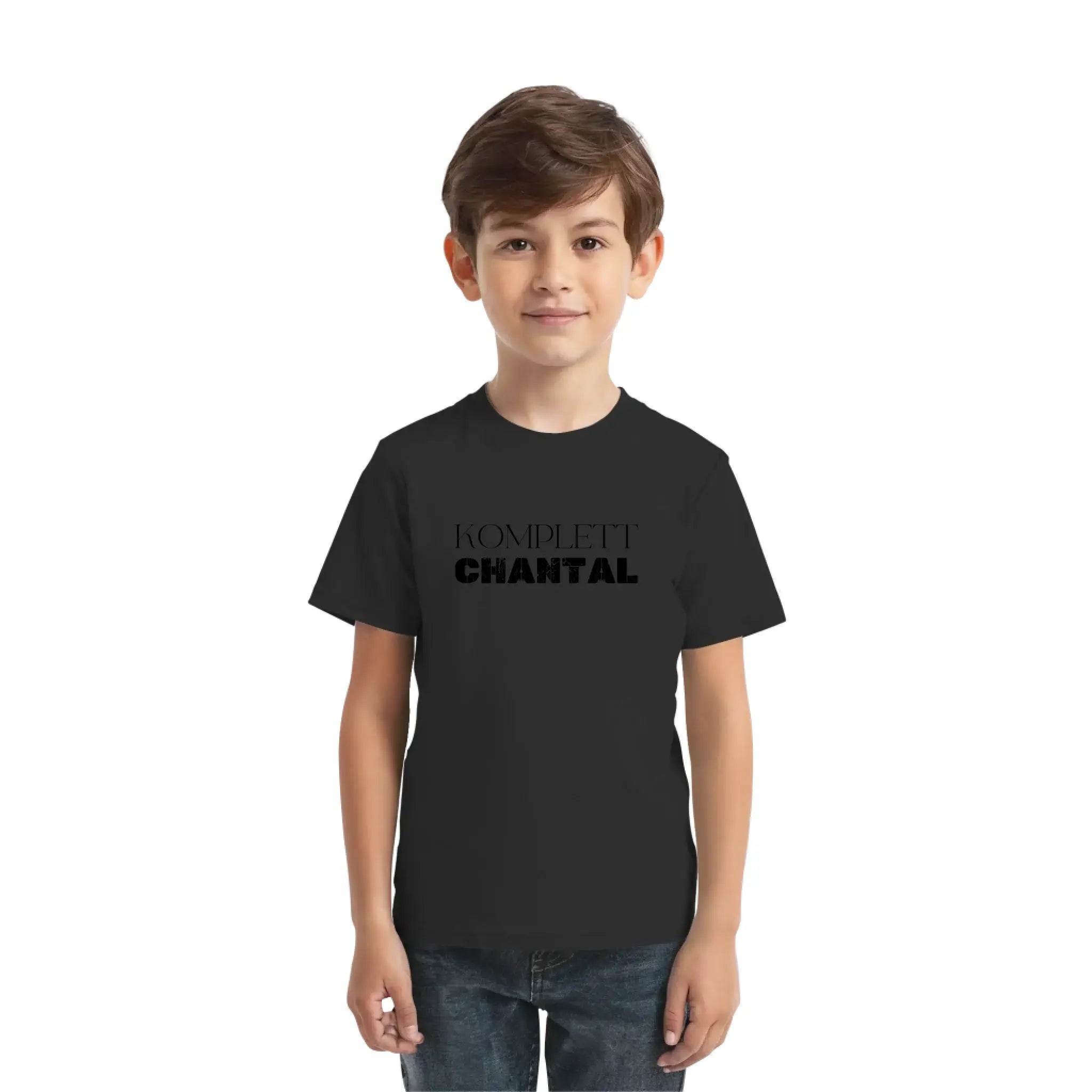 Schwarzes kurzarmshirt mit rompetti chantal print aus der sprüche mit namen 3 statement-collection, personalisiert