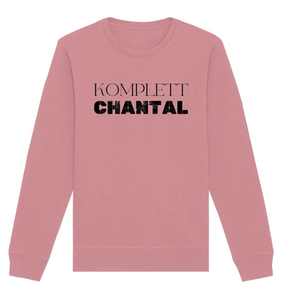 Ein softes rosa sweatshirt mit langarm und komplett chantal in fetten schwarzen buchstaben aus der statement collection