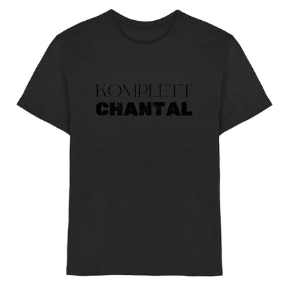 Schwarzes baumwollshirt mit komplett chantal print in distressed schrift aus der statement-collection personalisiert