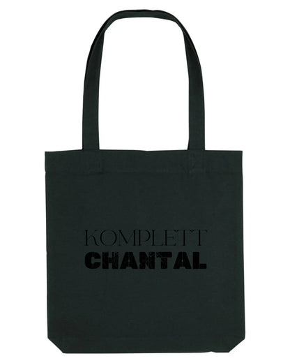 Schwarze canvas-tasche mit bold schwarzem text komplett chantal aus der statement-collection personalisiert