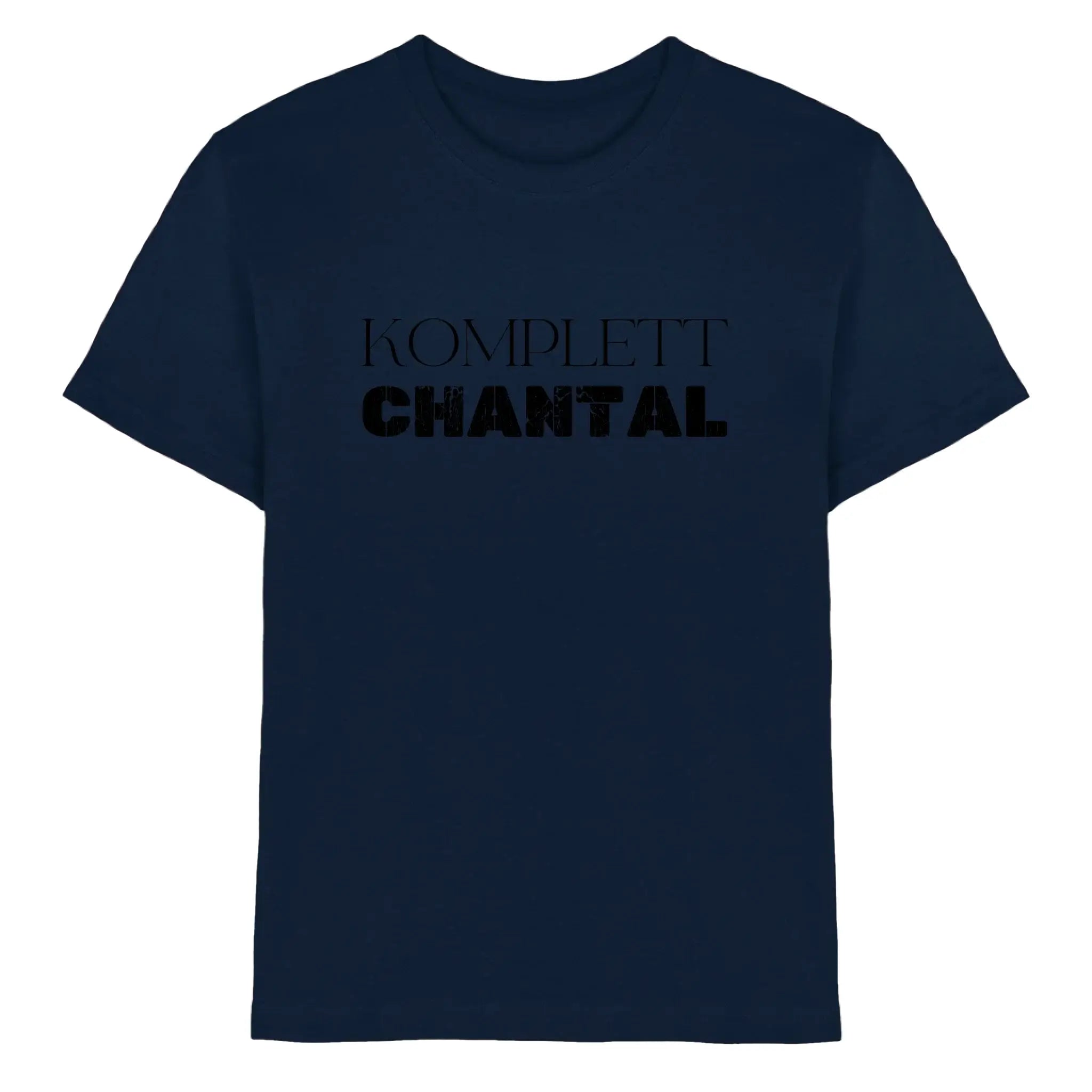 Dark Marine blue kurzarm t shirt mit komplett chantal print in schwarz aus der statement collection personalisiert