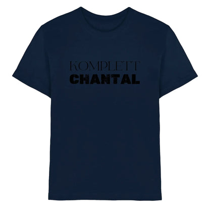 Dark Marine blue kurzarm t shirt mit komplett chantal print in schwarz aus der statement collection personalisiert