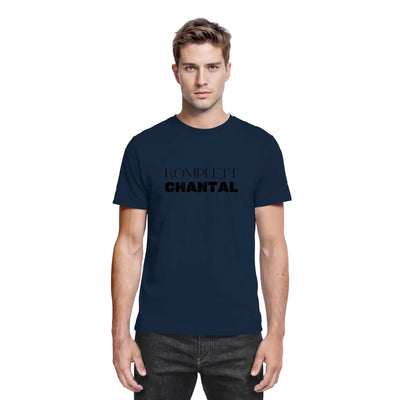Marine blaues kurzes tshirt mit schwarzem text komplett chantal aus der statement collection personalisiert