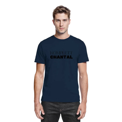 Marine blaues kurzes tshirt mit schwarzem text komplett chantal aus der statement collection personalisiert