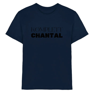 Marine blaue Baumwolle t shirt mit schwarzem text komplett chantal aus der sprüche mit namen personalisierten kollektion