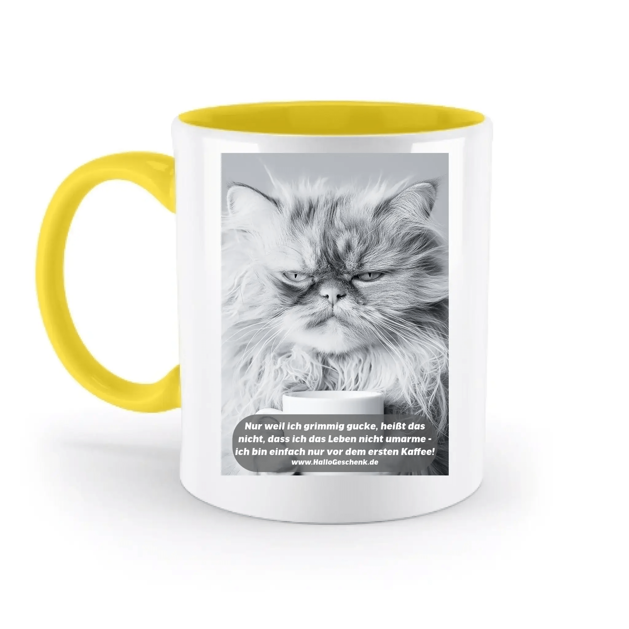 Sprüche von HalloGeschenk.de • zweifarbige Tasse spülmaschinenfest