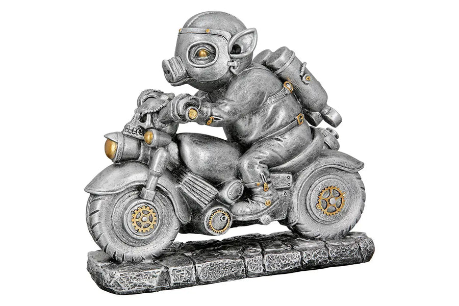 Steampunk: Figur Schwein „Motor-Pig“ • Kunstharz • 21×23×7 cm • Gilde - Steampunk
