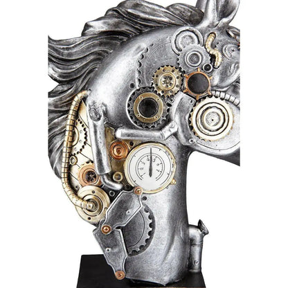 Steampunk • Futuristisches Pferd • Skulptur • Wohndeko
