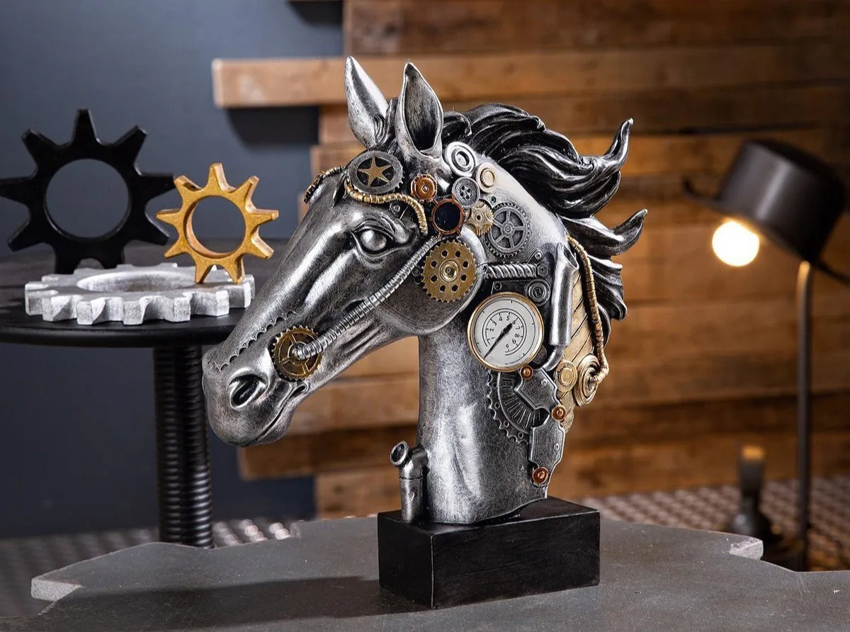 Steampunk • Futuristisches Pferd • Skulptur • Wohndeko von HalloGeschenk.de