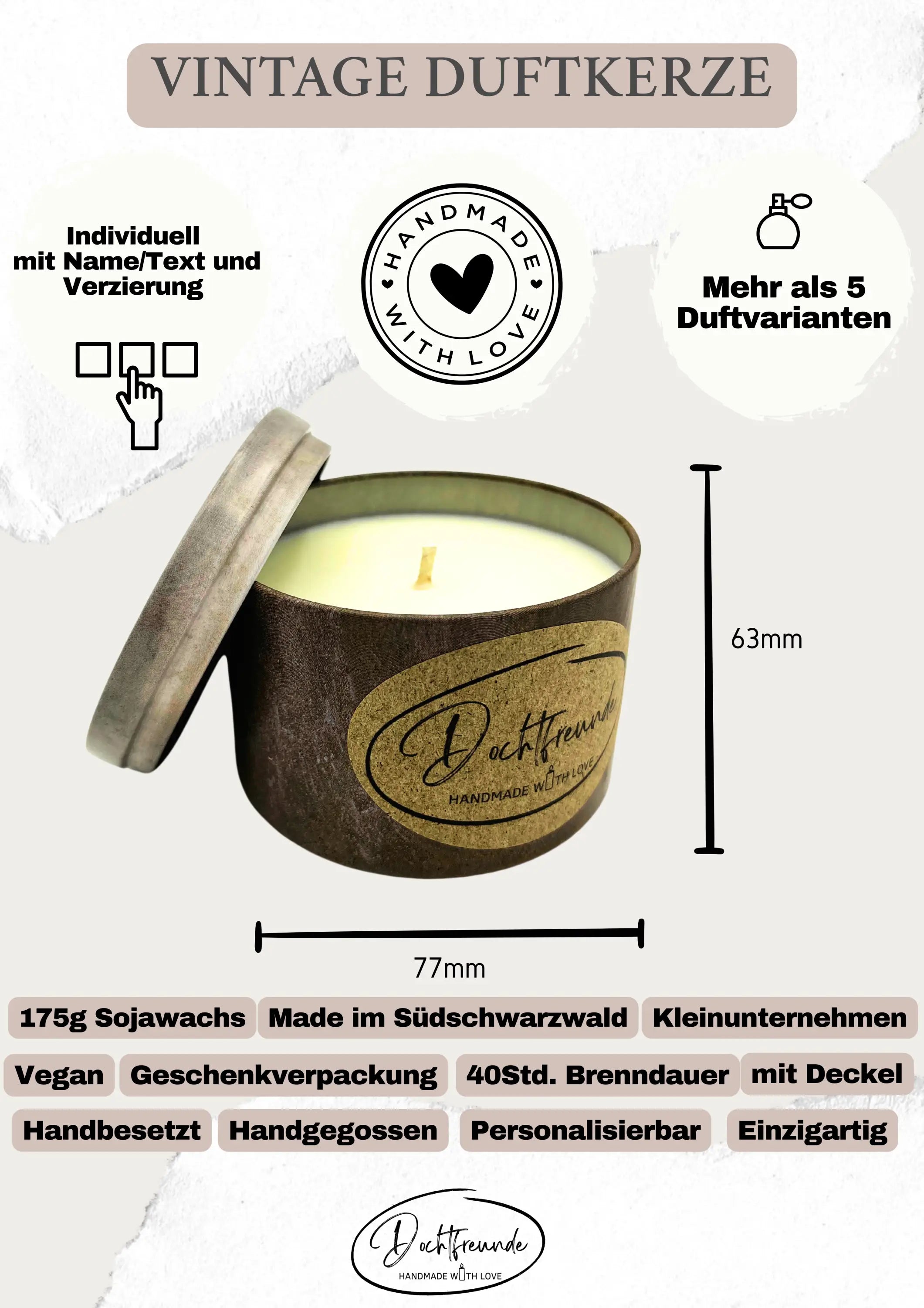 Sternzeichen Zwillinge Duftkerze - Handgemachte Sojawachs-Kerze - Personalisiertes Astrologie-Geschenk - Duftkerze