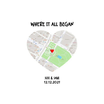 Straßenkarte Herz • mehrere Artikel • ’Statement-Collection’ • Wunschtext • Mein Motiv - Motiv-Schreibtischunterlage