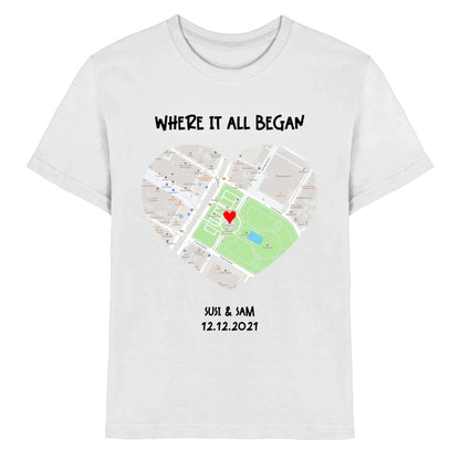 Straßenkarte Herz • mehrere Artikel • ’Statement-Collection’ • Wunschtext • Mein Motiv - Premium Kinder T-Shirt / White