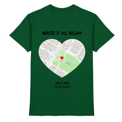 Straßenkarte Herz • mehrere Artikel • ’Statement-Collection’ • Wunschtext • Mein Motiv - Premium Herren T-Shirt