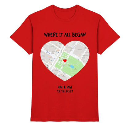 Straßenkarte Viereck • mehrere Artikel • ’Statement-Collection’ • Wunschtext • Mein Motiv - Premium Herren T-Shirt