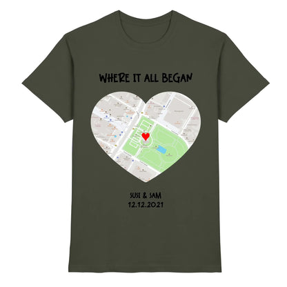 Straßenkarte Viereck • mehrere Artikel • ’Statement-Collection’ • Wunschtext • Mein Motiv - Premium Herren T-Shirt