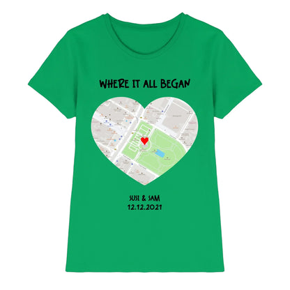 Straßenkarte Viereck • mehrere Artikel • ’Statement-Collection’ • Wunschtext • Mein Motiv - Premium Damen T-Shirt Bio