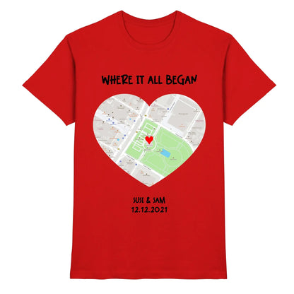 Straßenkarte Viereck • mehrere Artikel • ’Statement-Collection’ • Wunschtext • Mein Motiv - Premium Herren T-Shirt