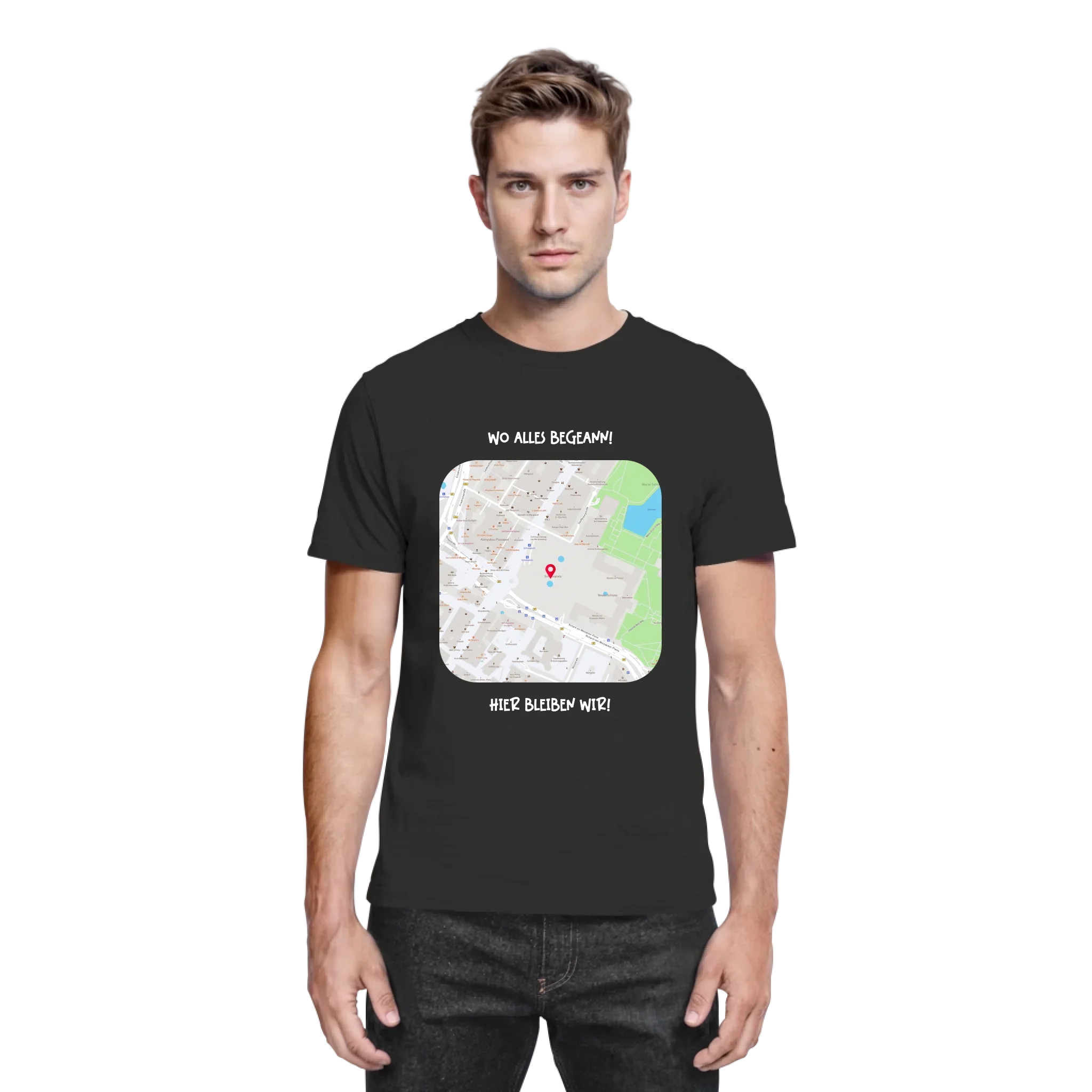 Straßenkarte Viereck • mehrere Artikel • ’Statement-Collection’ • Wunschtext • Mein Motiv - personalisierbare Motive