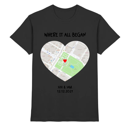 Straßenkarte Viereck • mehrere Artikel • ’Statement-Collection’ • Wunschtext • Mein Motiv - Premium Herren T-Shirt