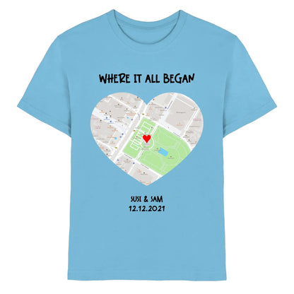 Straßenkarte Viereck • mehrere Artikel • ’Statement-Collection’ • Wunschtext • Mein Motiv - Premium Kinder T-Shirt