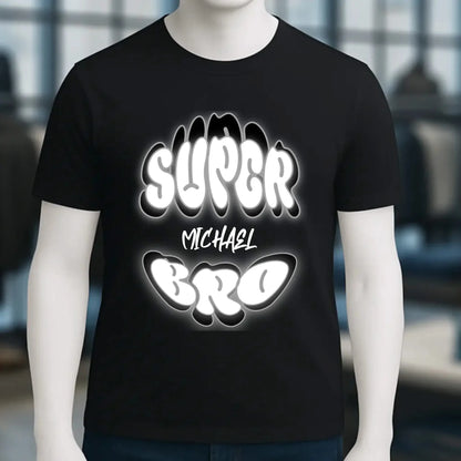 SUPER BRO + Name • personalisierter Text • Unisex Premium T-Shirt XS-5XL aus Bio-Baumwolle für Damen & Herren • Exklusivdesign • personalisiert
