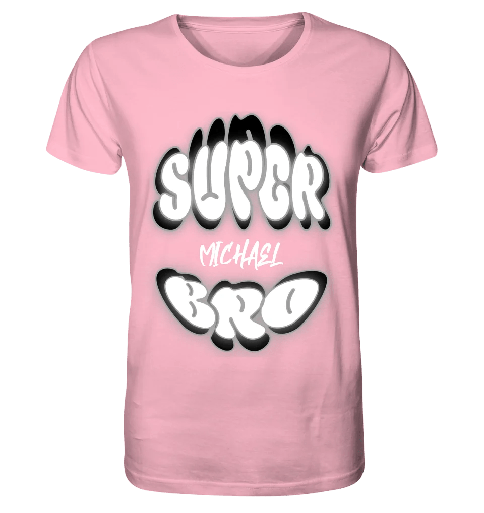 SUPER BRO + Name • personalisierter Text • Unisex Premium T-Shirt XS - 5XL aus Bio - Baumwolle für Damen & Herren • Exklusivdesign • personalisiert von HalloGeschenk.de