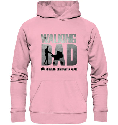 Roter kapuzenpullover mit grauem und schwarzem walking dad design für herbert dem besten papa vatertagsgeschenk