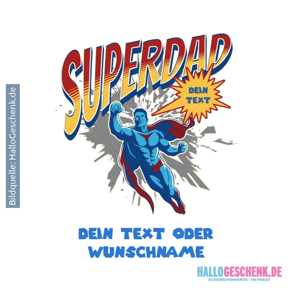 SUPERDAD • Papa • personalisiert • STICKER 20x20cm (Aufkleber) - ausgestanzter Sticker 20x20 cm (Aufkleber) / White