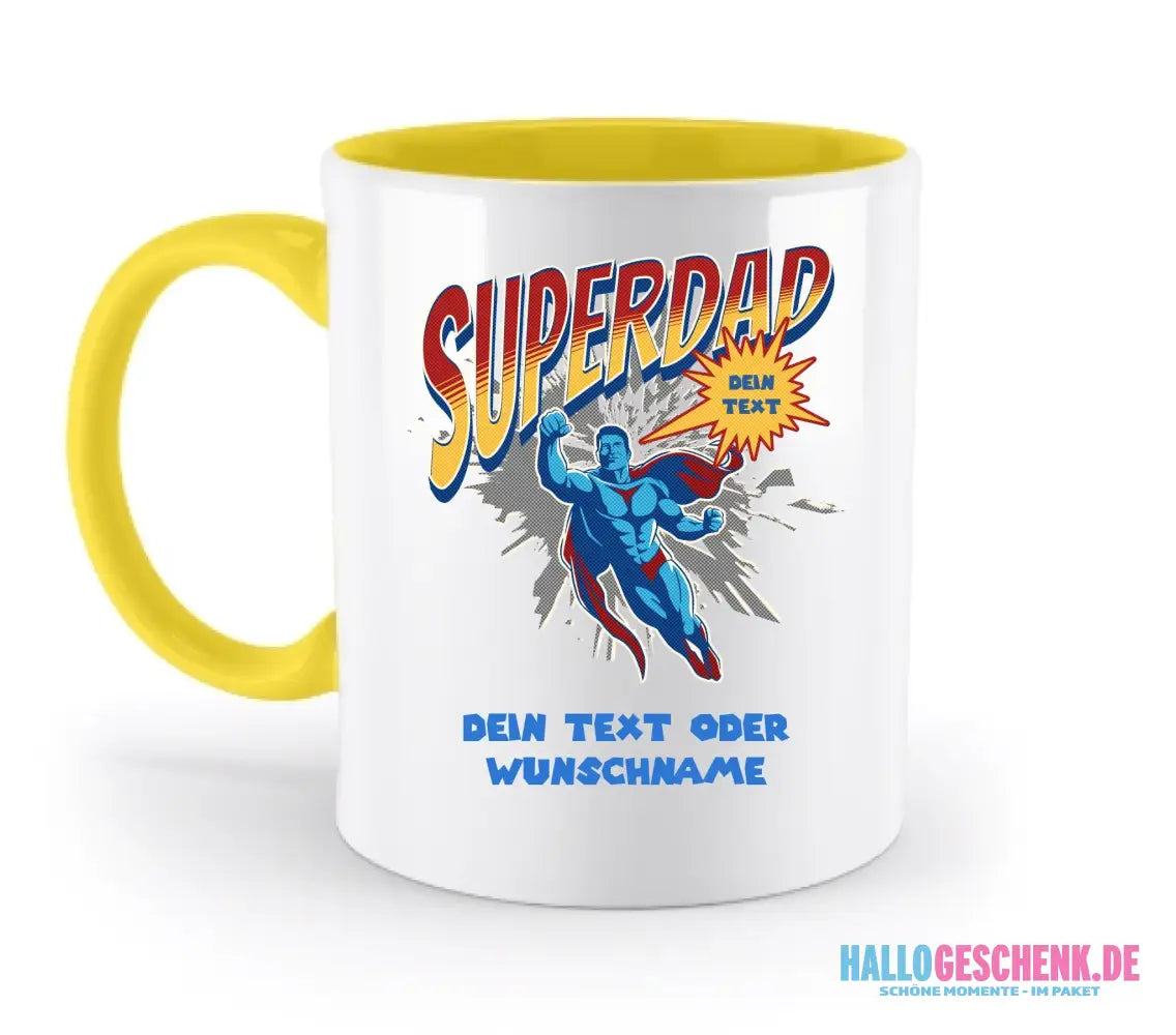 SUPERDAD • Papa • zweifarbige Tasse (spülmaschinenfest) • personalisierbar - zweifarbige Tasse • spülmaschinengeeignet