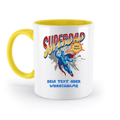 SUPERDAD • Papa • zweifarbige Tasse (spülmaschinenfest) • personalisierbar - zweifarbige Tasse • spülmaschinengeeignet