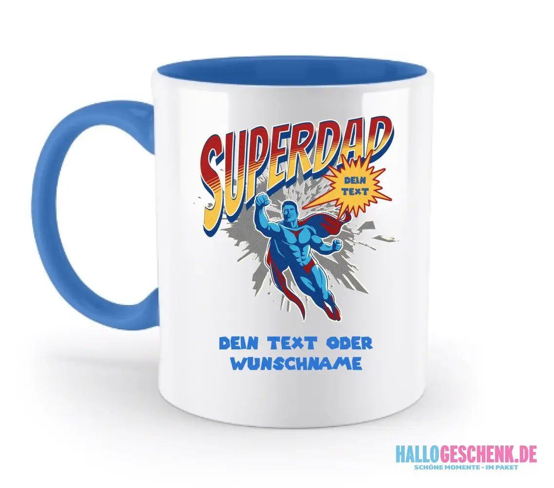 SUPERDAD • Papa • zweifarbige Tasse (spülmaschinenfest) • personalisierbar - zweifarbige Tasse • spülmaschinengeeignet