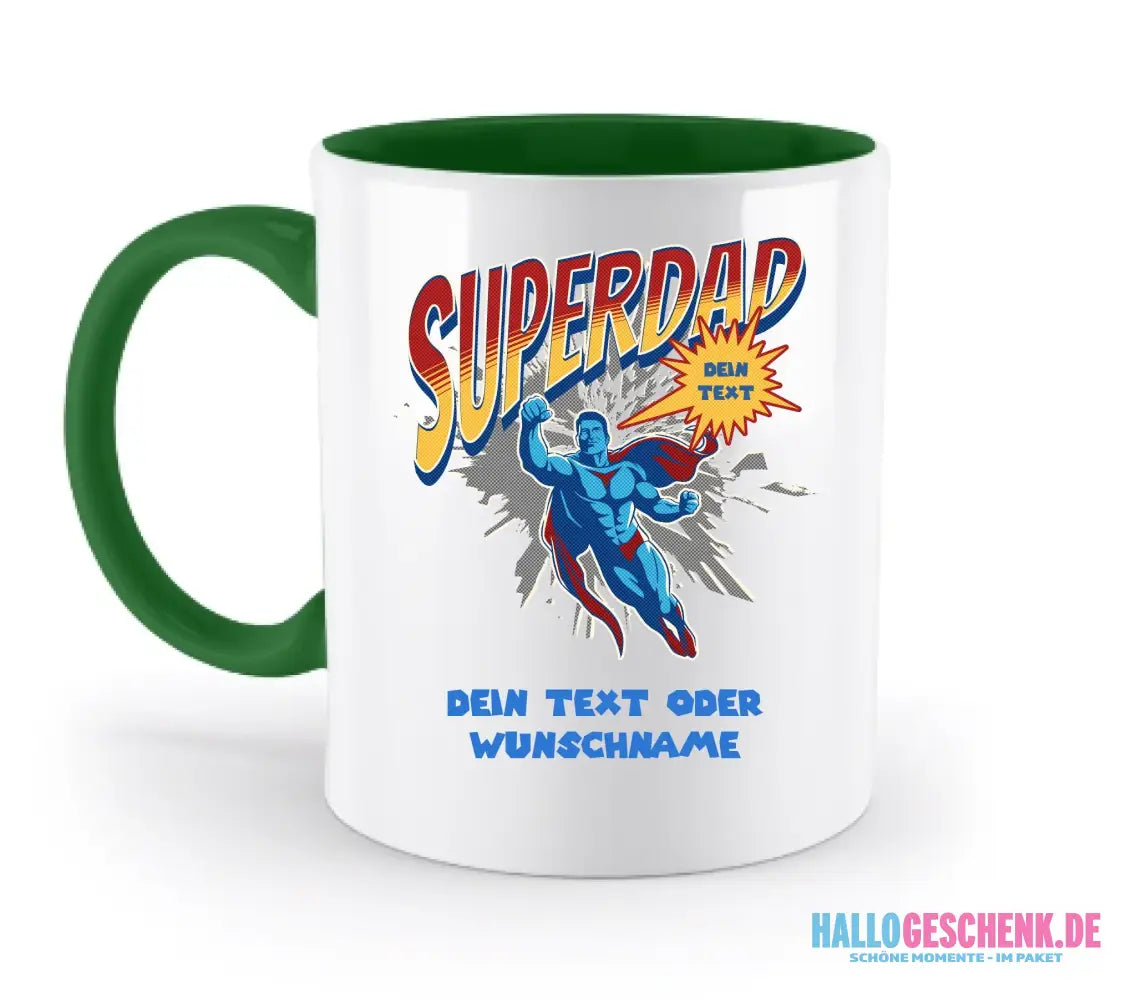 SUPERDAD • Papa • zweifarbige Tasse (spülmaschinenfest) • personalisierbar - zweifarbige Tasse • spülmaschinengeeignet