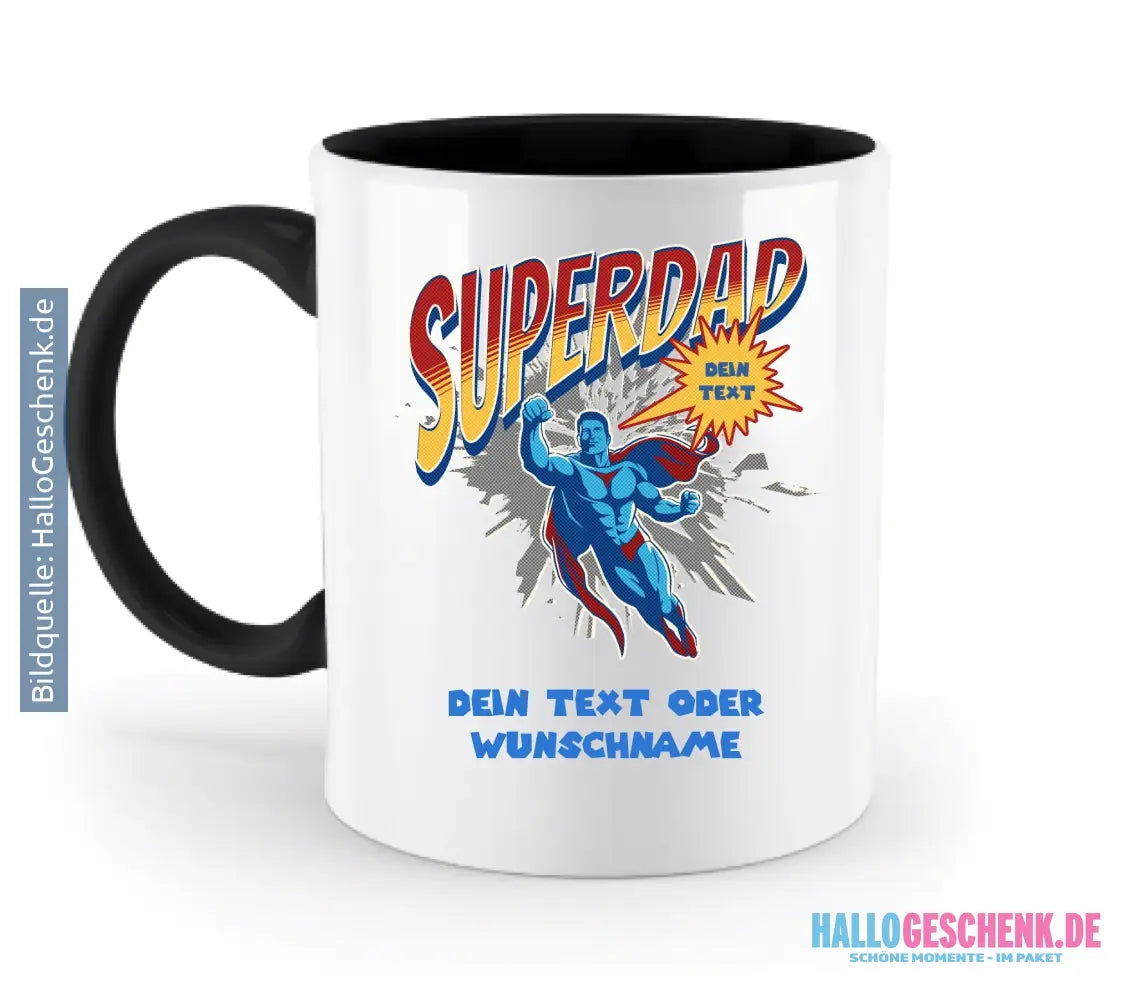 SUPERDAD • Papa • zweifarbige Tasse (spülmaschinenfest) • personalisierbar - zweifarbige Tasse • spülmaschinengeeignet