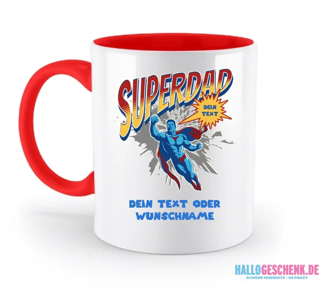 SUPERDAD • Papa • zweifarbige Tasse (spülmaschinenfest) • personalisierbar - zweifarbige Tasse • spülmaschinengeeignet