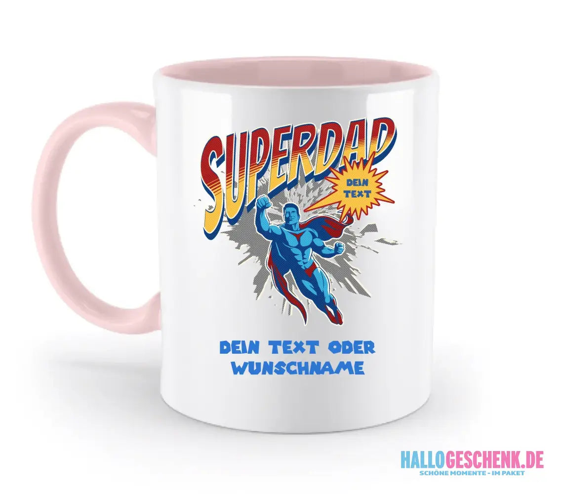 SUPERDAD • Papa • zweifarbige Tasse (spülmaschinenfest) • personalisierbar - zweifarbige Tasse • spülmaschinengeeignet
