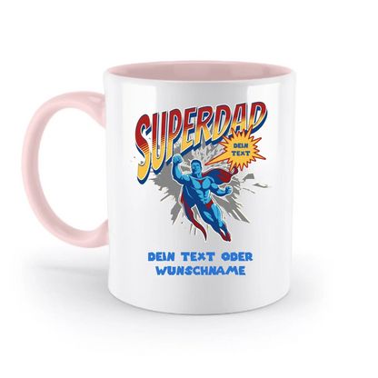 SUPERDAD • Papa • zweifarbige Tasse (spülmaschinenfest) • personalisierbar - zweifarbige Tasse • spülmaschinengeeignet