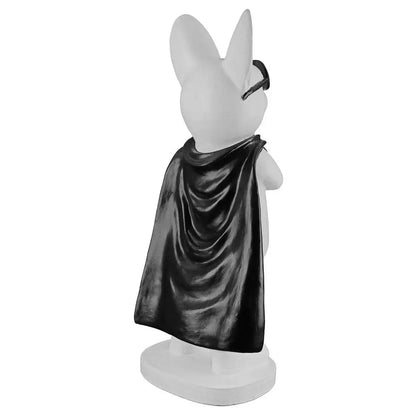 Superhelden Bulldogge • Weiß/Schwarz • Skulptur • Statue • Wohndeko