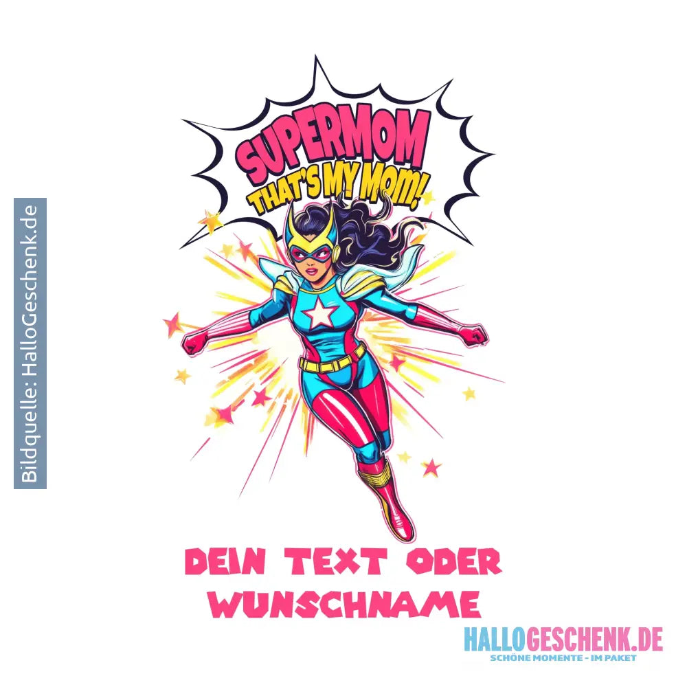 SUPERMOM • Mama • personalisiert • STICKER 20x20cm (Aufkleber) - ausgestanzter Sticker 20x20 cm (Aufkleber) / White
