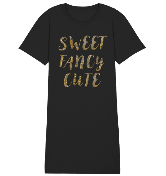 Sweet Fancy Cute - Geschenkidee für Damen Mädchen und Divers - Ladies Organic Shirt Dress - HalloGeschenk.de #geschenkideen# #personalisiert# #geschenk#