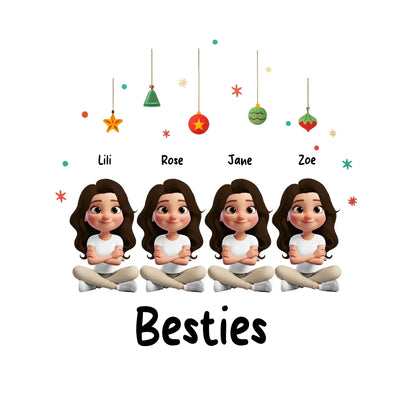 Sweet Girls: 1-4 Mädchen / Besties verfügbar (personalisierbare Figuren) • optional auch für X-mas Weihnachten