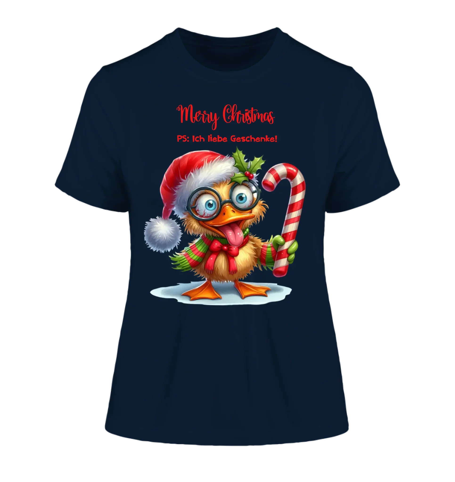 Sweet X-Mas Ducks mit Wunschtext • 27 Motive verfügbar (personalisierbare Motive) • Weihnachtsente - Damen T-Shirt