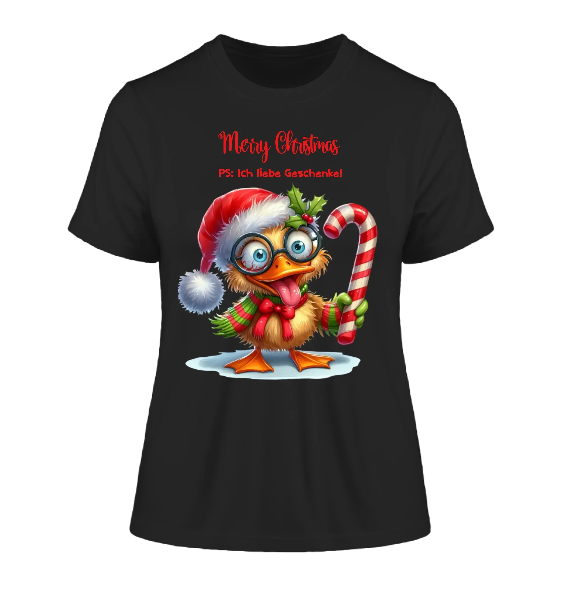 Sweet X-Mas Ducks mit Wunschtext • 27 Motive verfügbar (personalisierbare Motive) • Weihnachtsente - Damen T-Shirt