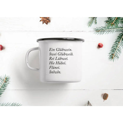 Tasse aus Emaille / Glühwein