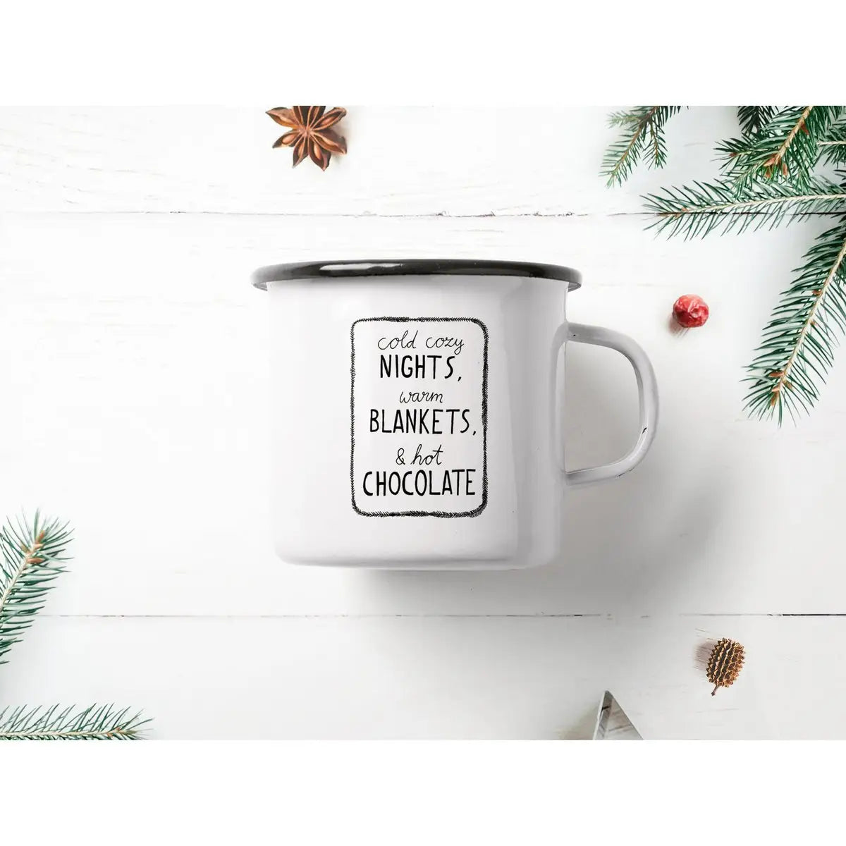Tasse aus Emaille / Hot Chocolate