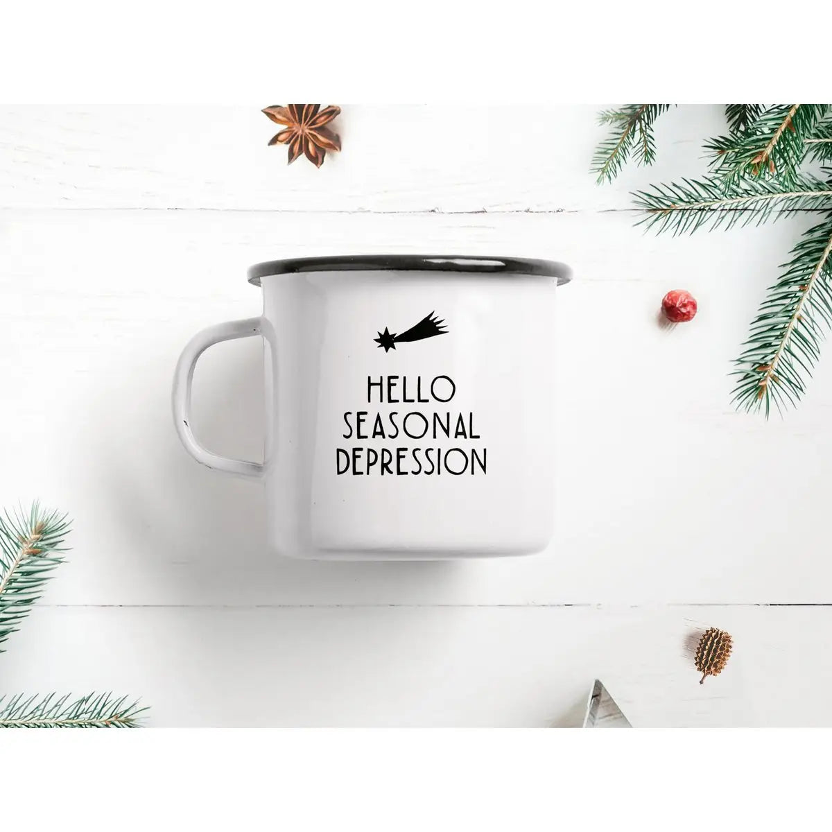 Tasse aus Emaille / Seasonal Depression