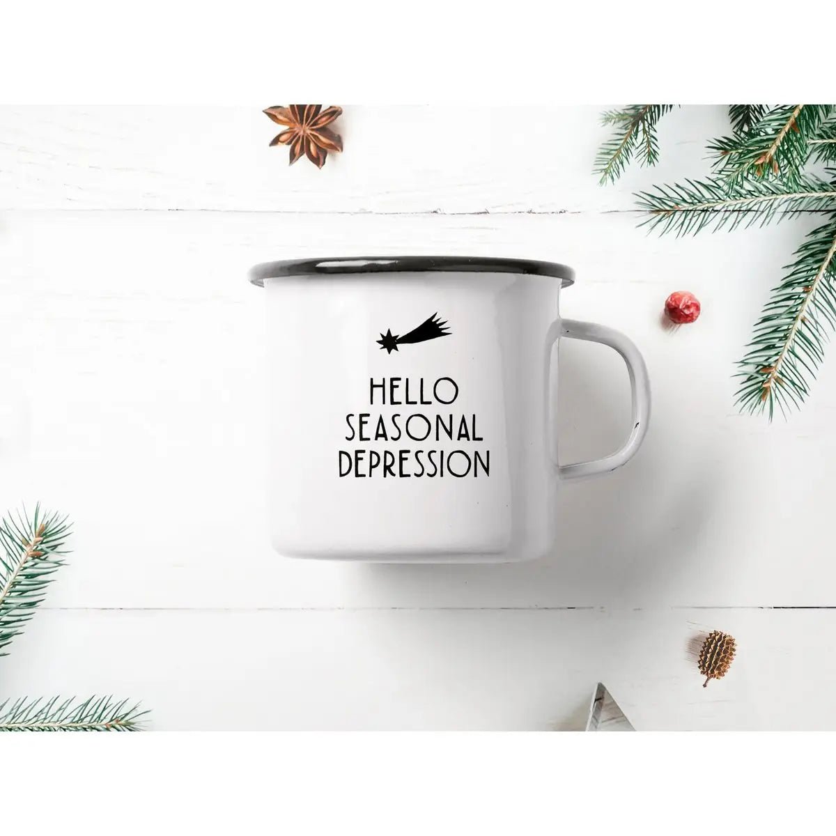 Tasse aus Emaille / Seasonal Depression