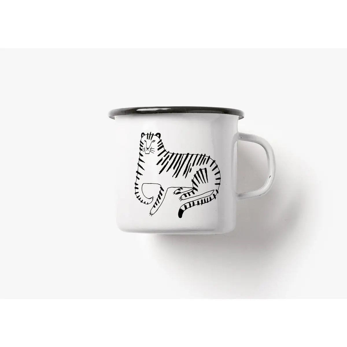 Tasse aus Emaille / Tiger