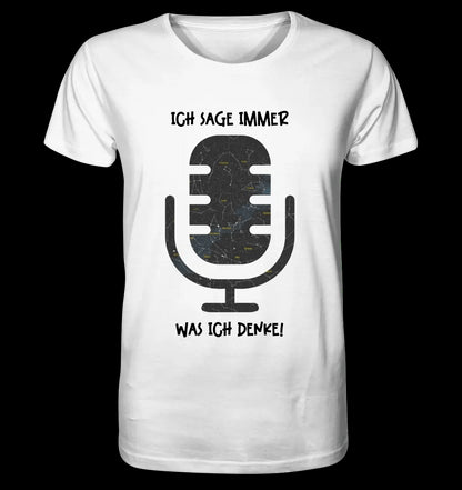 Echte Sternkarte als Mikrofon + Text • Unisex Premium T-Shirt XS-5XL aus Bio-Baumwolle für Damen & Herren • Exklusivdesign • personalisiert