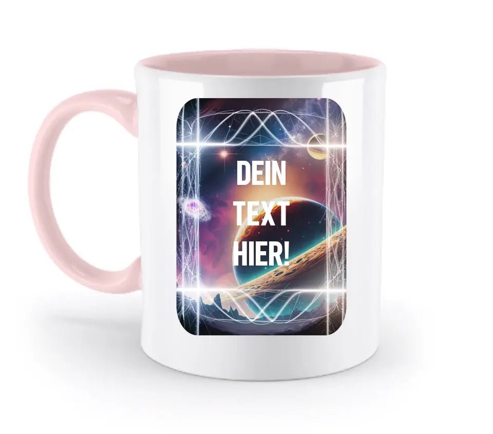 Textblock • Universum • Gott • zweifarbige Tasse • Exklusivdesign • personalisiert