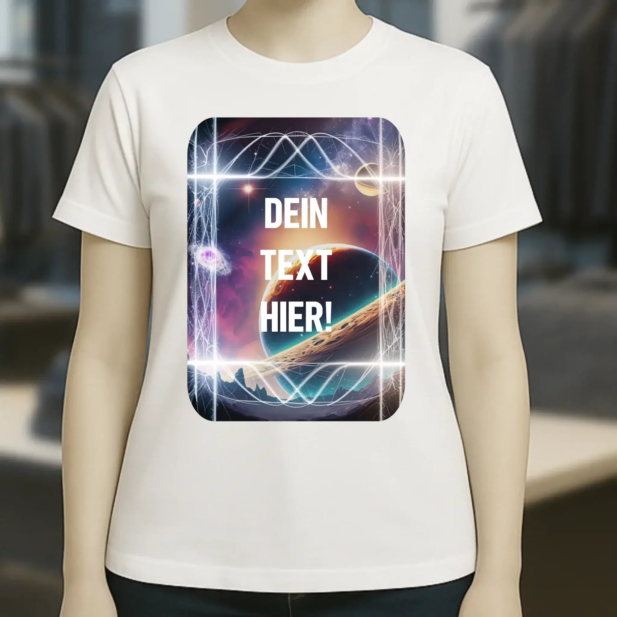 Textblock • Universum • Ladies Premium T-Shirt XS-2XL aus Bio-Baumwolle für Damen • Exklusivdesign • personalisiert